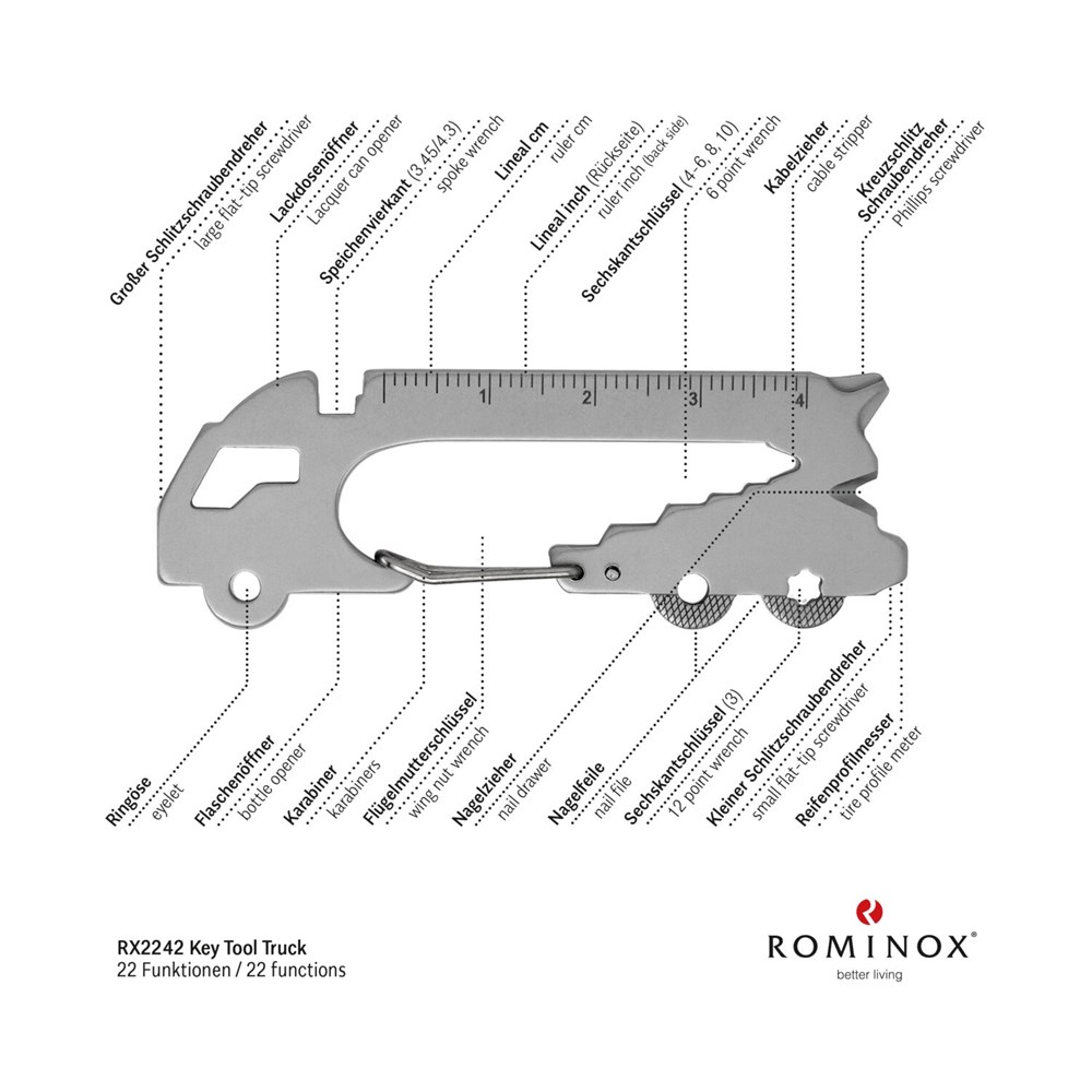 Geschenkartikel: ROMINOX® Key Tool Truck / LKW (22 Funktionen) im Motiv-Mäppchen Super Dad