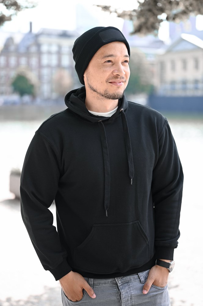 Strickmütze mit Label