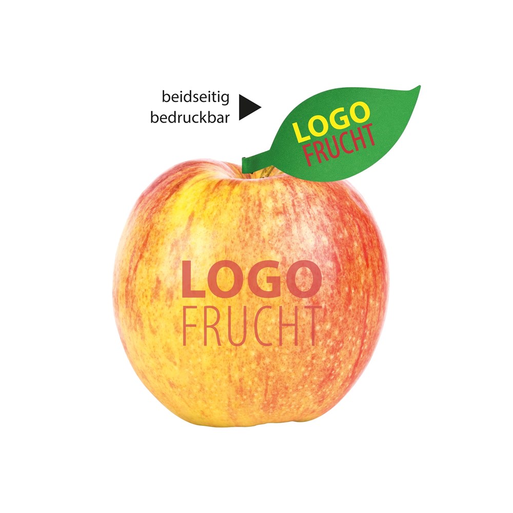 LogoFrucht Apfel rot - Kiwi + Apfelblatt - rosa