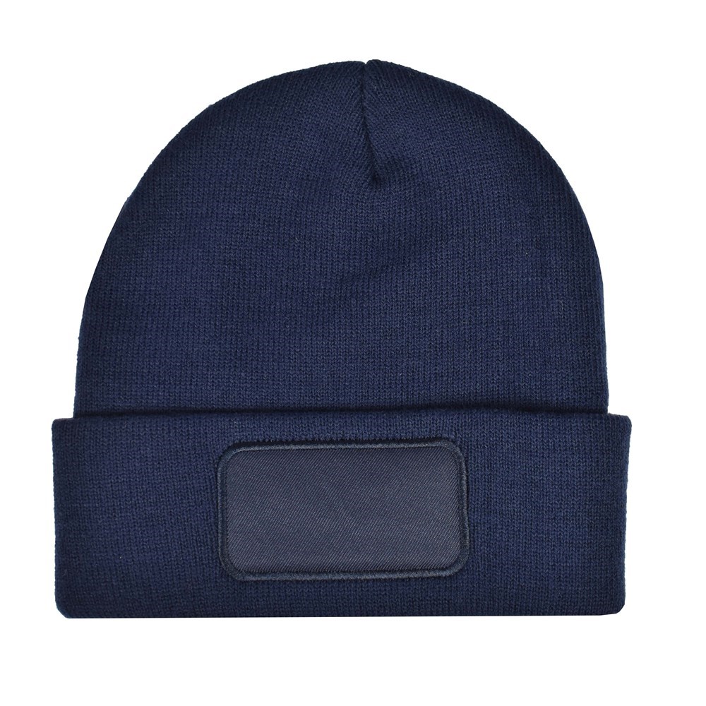 Strickmütze mit Label - Navy (PMS 533c) / Navy