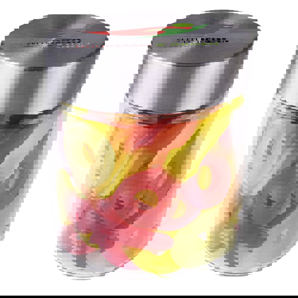 Glas 0,9 Liter gefüllt mit Süßigkeiten