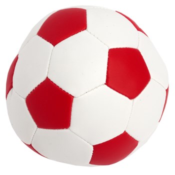 Soft-Fußball, weiß/rot, Ø 10 cm