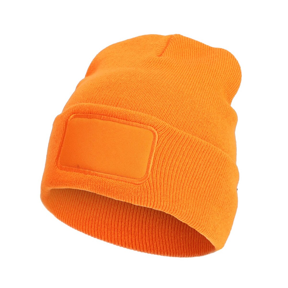 Strickmütze mit Label - Orange (PMS 165c) / Orange