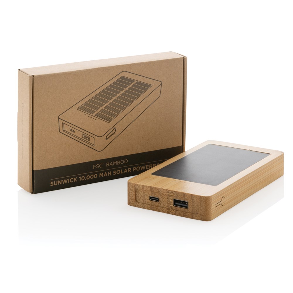 Sunwick 10.000mah Bambus Solar Powerbank