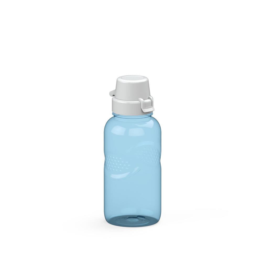 Trinkflasche Carve "School", 500 ml - transparent-blau/weiß