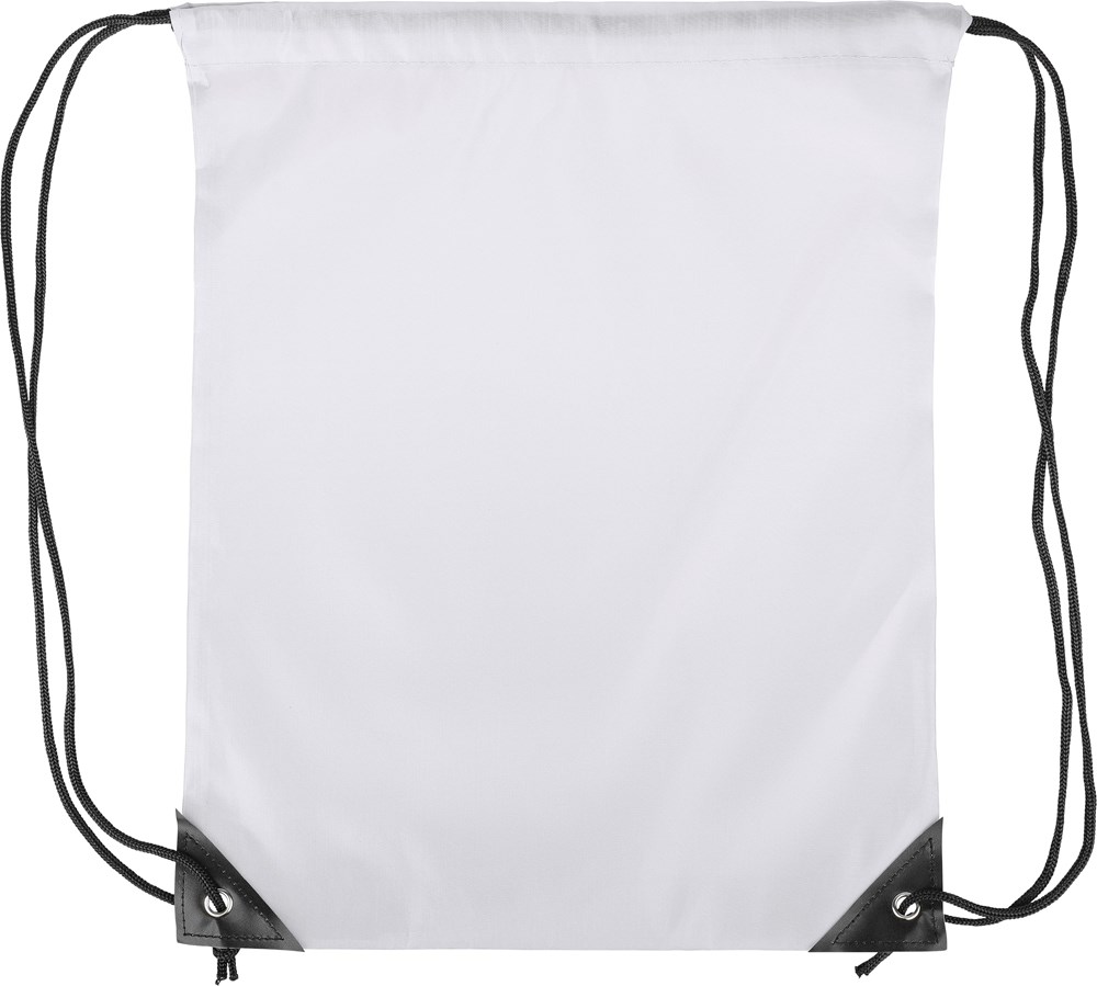 210D Polyester Kordelzug Rucksack Isolde - Weiß
