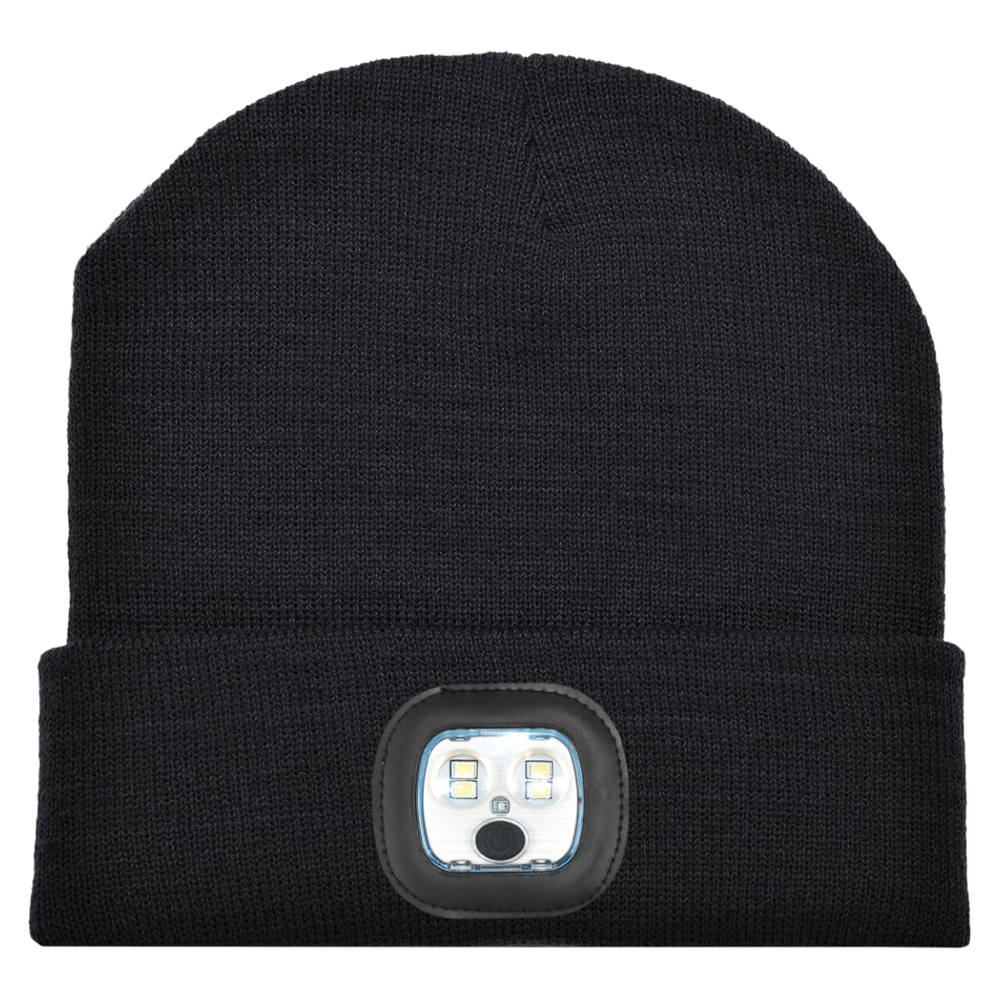 Strickmütze mit LED - Schwarz (Black) / Schwarz