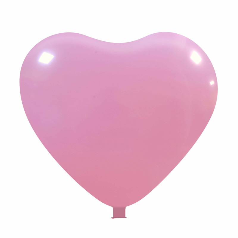 Riesenballons mit Herzform Ø 90 cm / Umfang 235 cm / 35 Inch, Geel (06), Pastel, 160 cm lengte 30 cm Ø 12 inch, 2 (2-zijdig gelijke bedrukking) - Rosa (01)