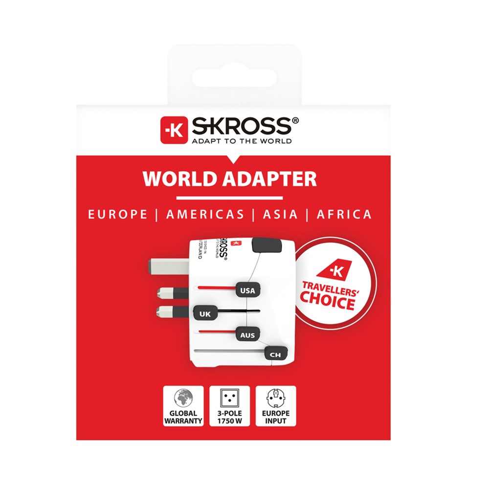 SKROSS Pro 3-Pole World Travel Adapter