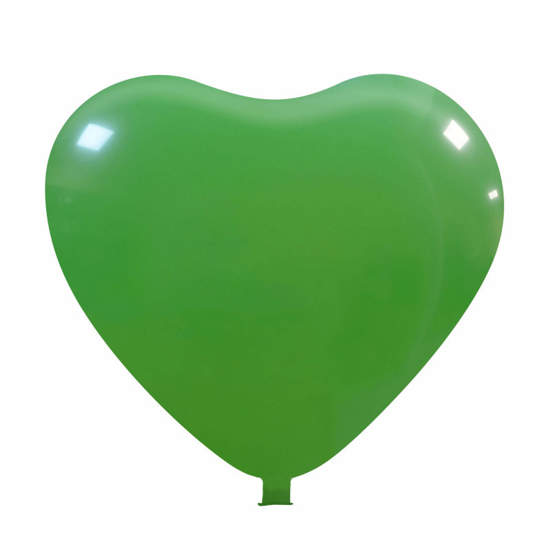 Riesenballons mit Herzform Ø 90 cm / Umfang 235 cm / 35 Inch, Geel (06), Pastel, 160 cm lengte 30 cm Ø 12 inch, 2 (2-zijdig gelijke bedrukking) - Grün (08)