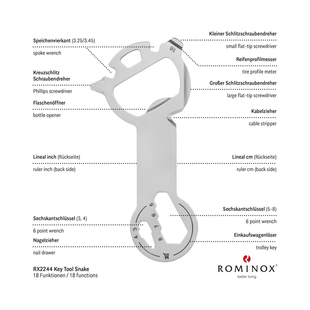 ROMINOX® Key Tool // Snake - 18 Funktionen