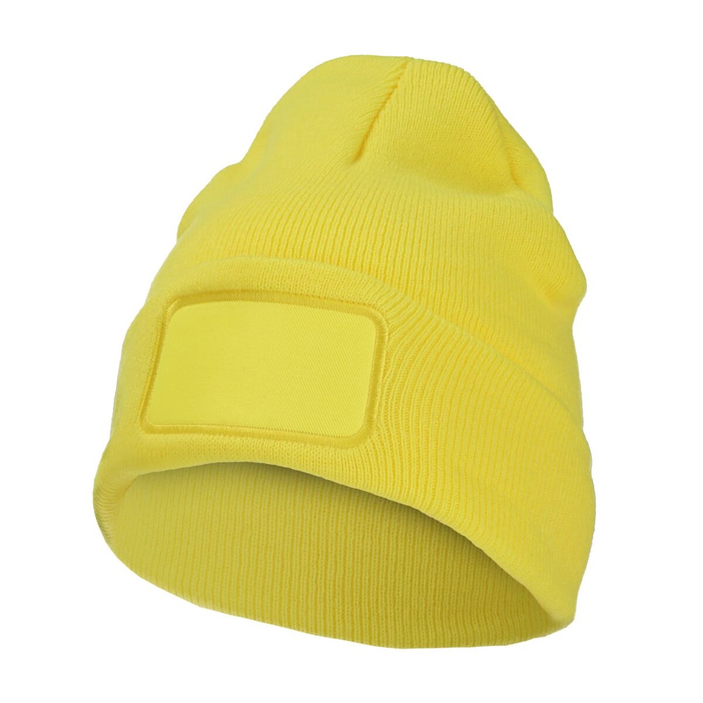 Strickmütze mit Label - Gelb (PMS 101c) / Gelb